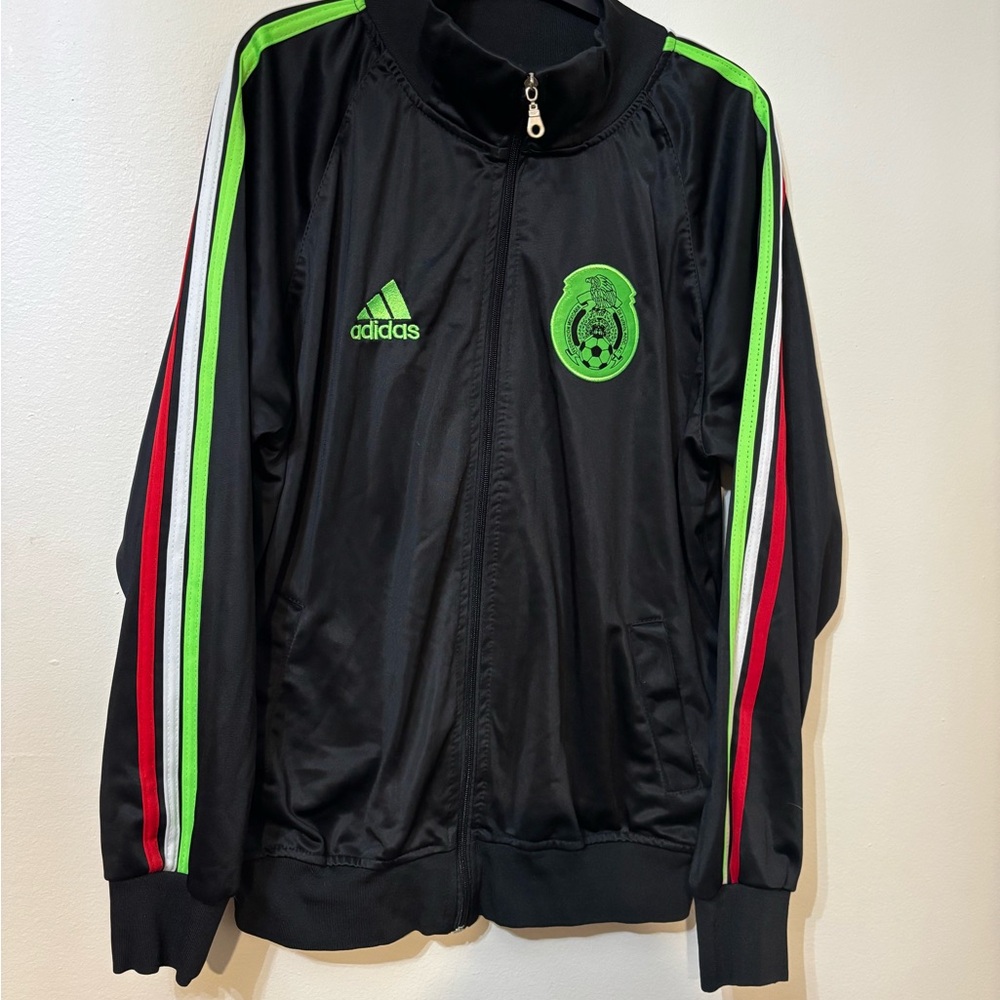 Adidas Mexico Black Jacket with Green and Red Accents